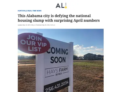 Huntsville’s housing market remained strong in April with rising sales, steady prices, and growing inventory, signaling continued buyer confidence despite national headwinds. While most surrounding counties saw year-over-year growth, Decatur lagged behind